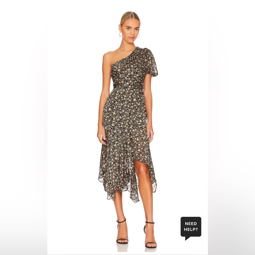 Astr The Label Santorini Midi Dress In Black And Taupe Multi